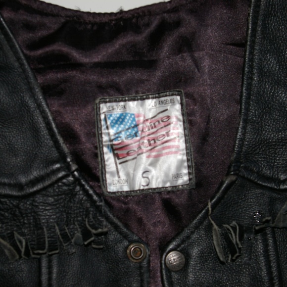 Genuine Leather  Motorcycle Biker Vest - Picture 2 of 8